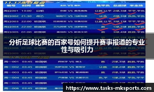分析足球比赛的百家号如何提升赛事报道的专业性与吸引力